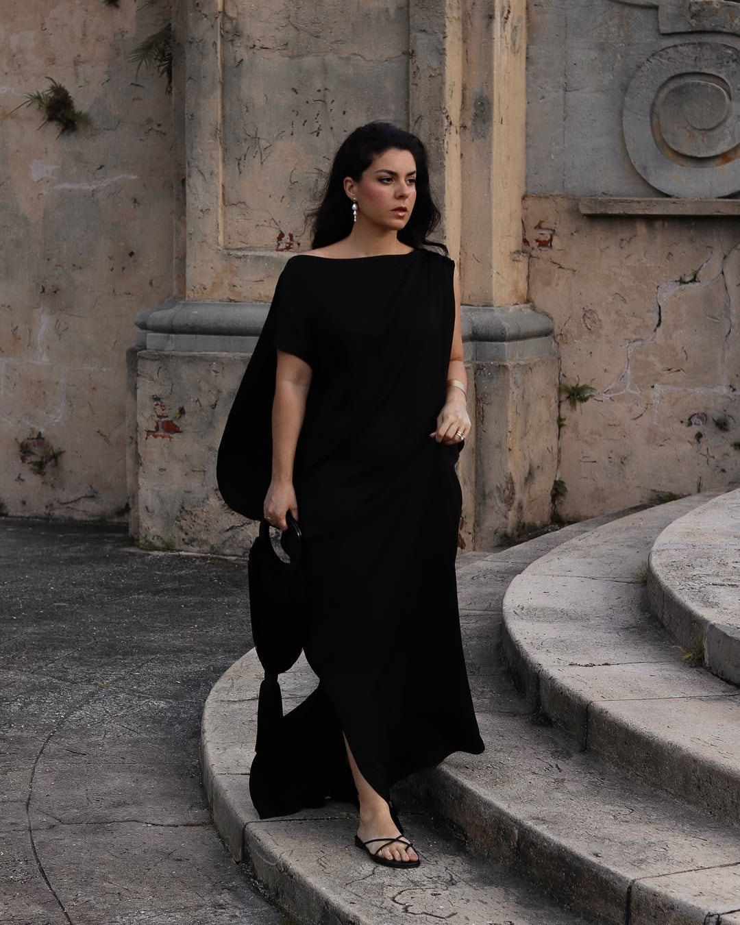 asymmetrical black dress Moonlit Magic Asymmetric Neckline Maxi this timeless design guarantees an unforgettable entrance Black/White Colorblock Asymmetrical Dress M/L