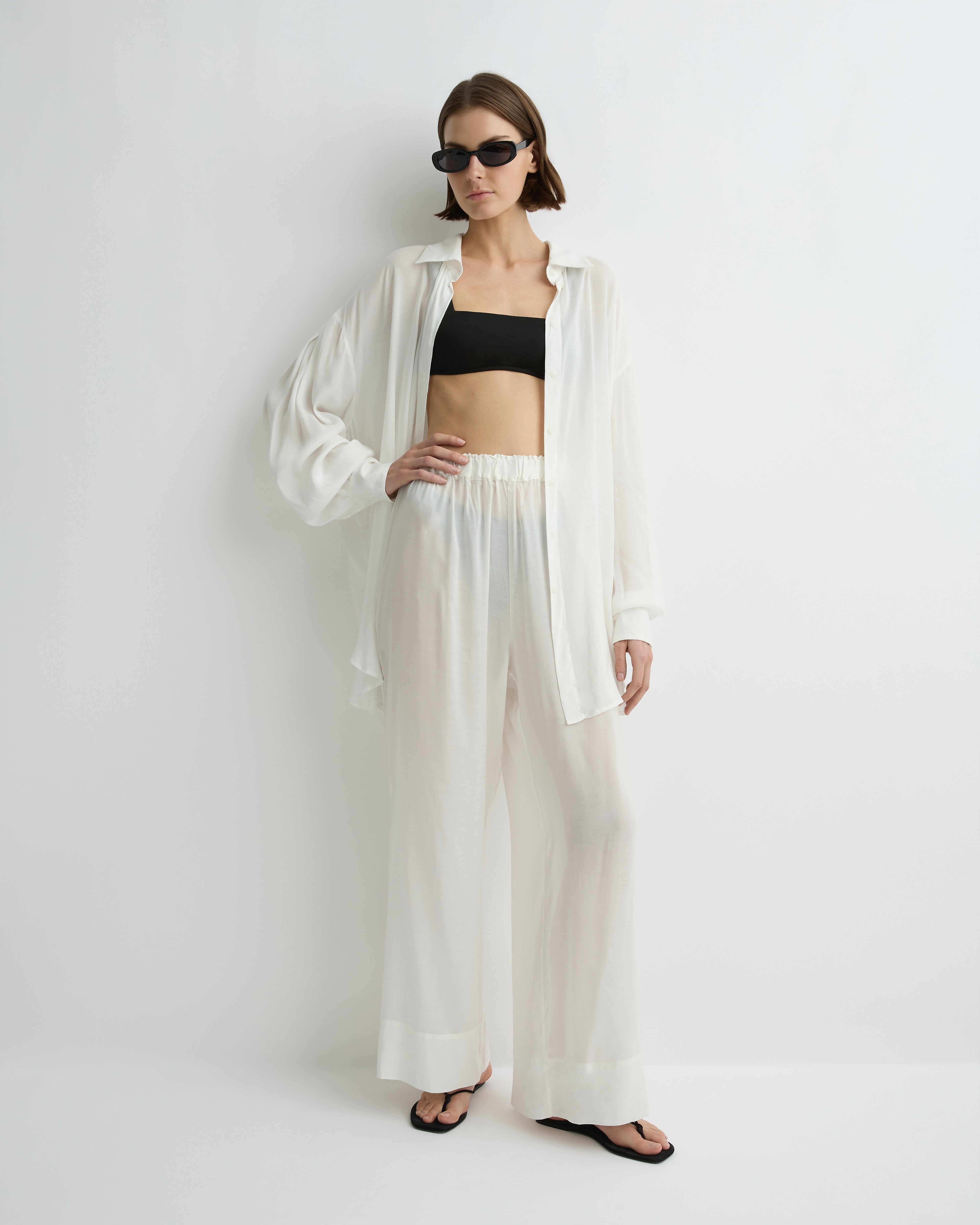 19SO 24/7 wide white pants M 白 日本製 綿麻混 24/7 track wide slacks – 19SO