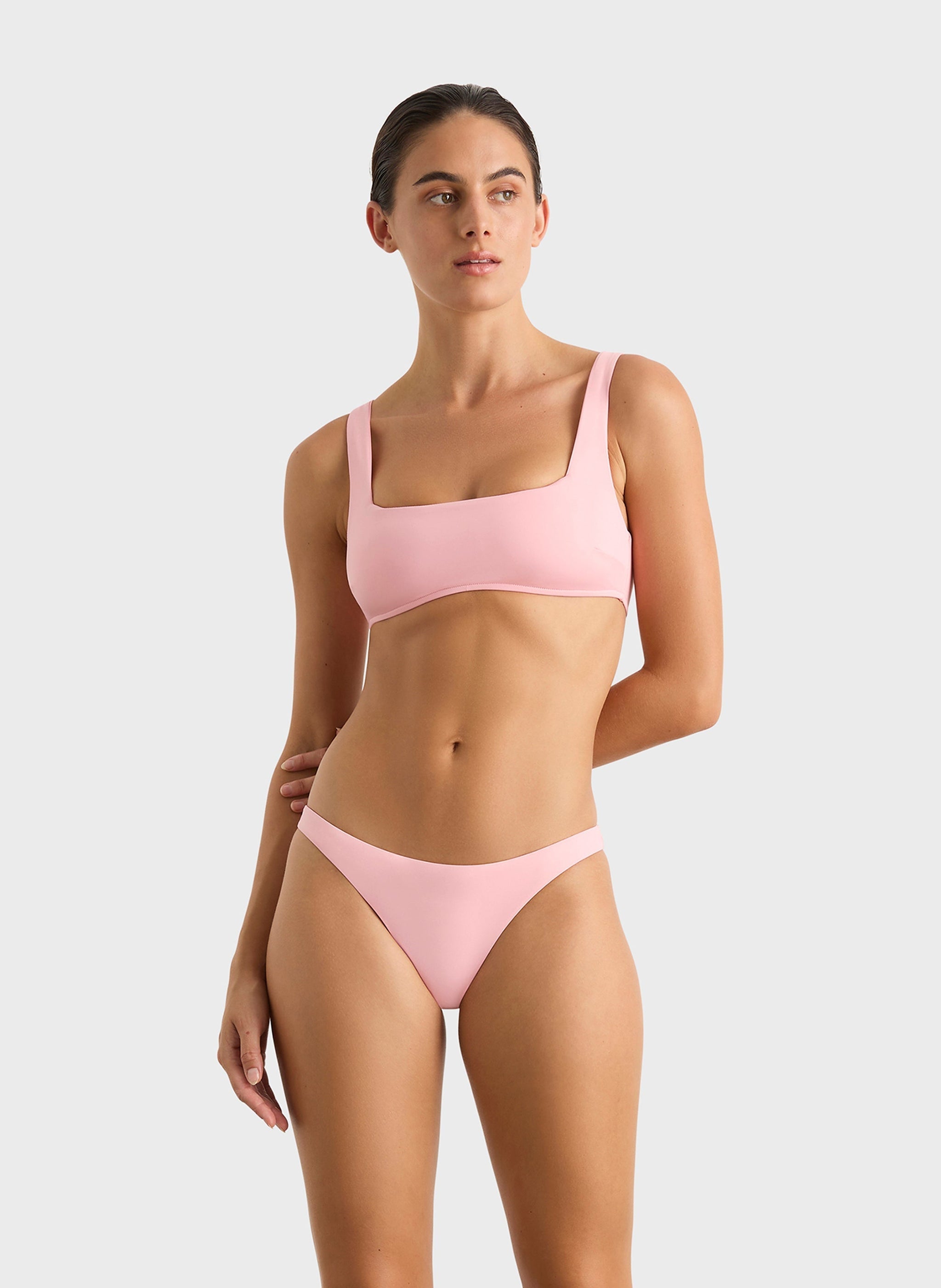 【SNAPPY CUDDLE】 Bon Bon Ribon Swimsuit BONDI BORN® | Mina Bikini Bottom in Sprinkle Pink | Designer
