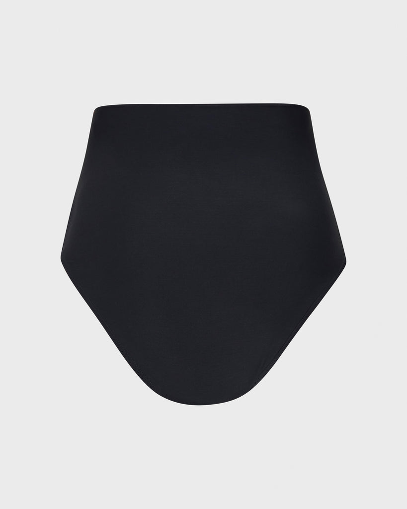 Contemporary high-cut swim silhouette, BONDI BORN Aries Bikini Bottom in Black