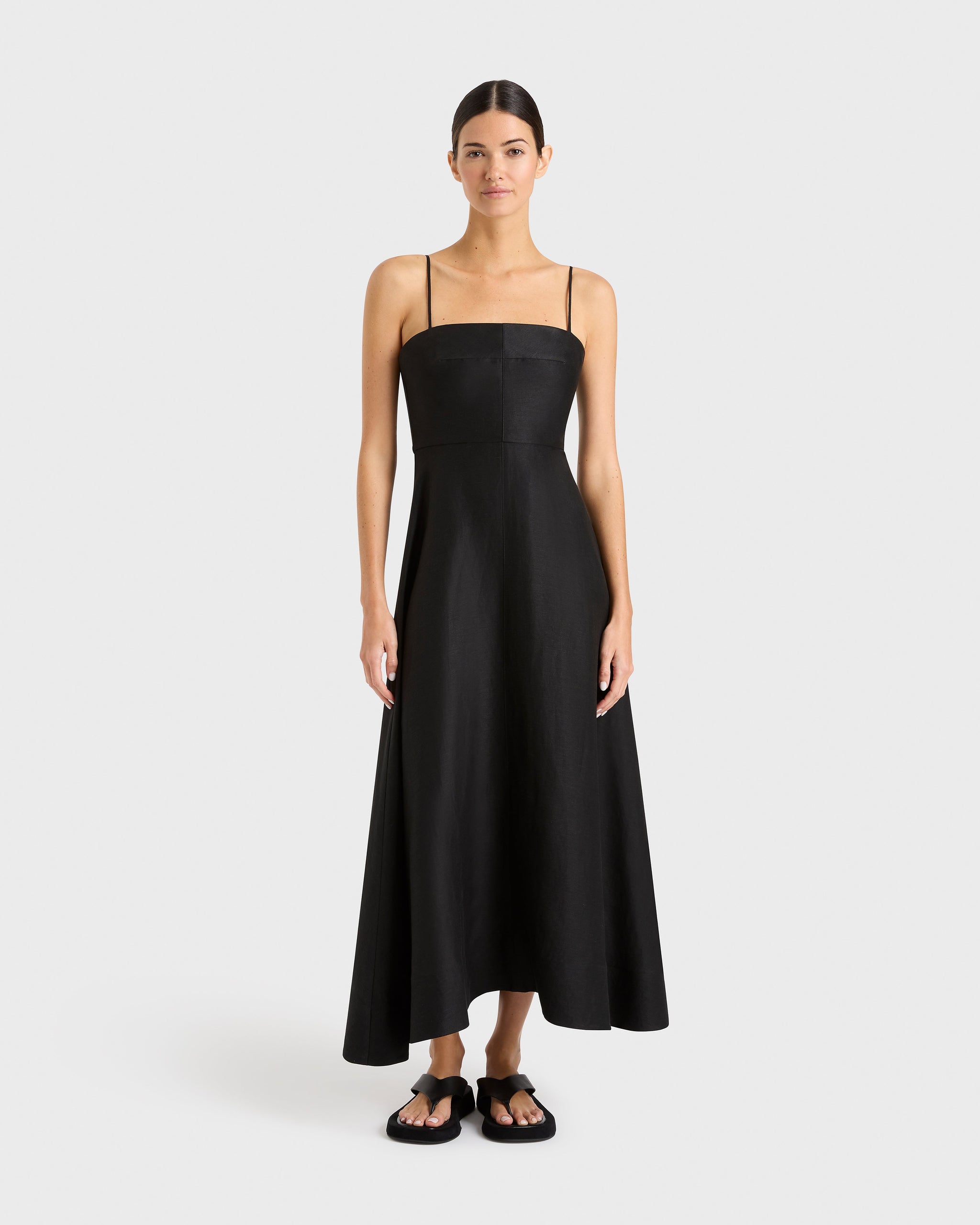 BONDI BORN® Bormio Flared Maxi Dress in Black Designer – BONDI