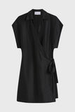 Bormio Wrap Mini Dress - Black