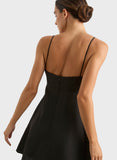 Bormio Shoestring Mini Dress - Black