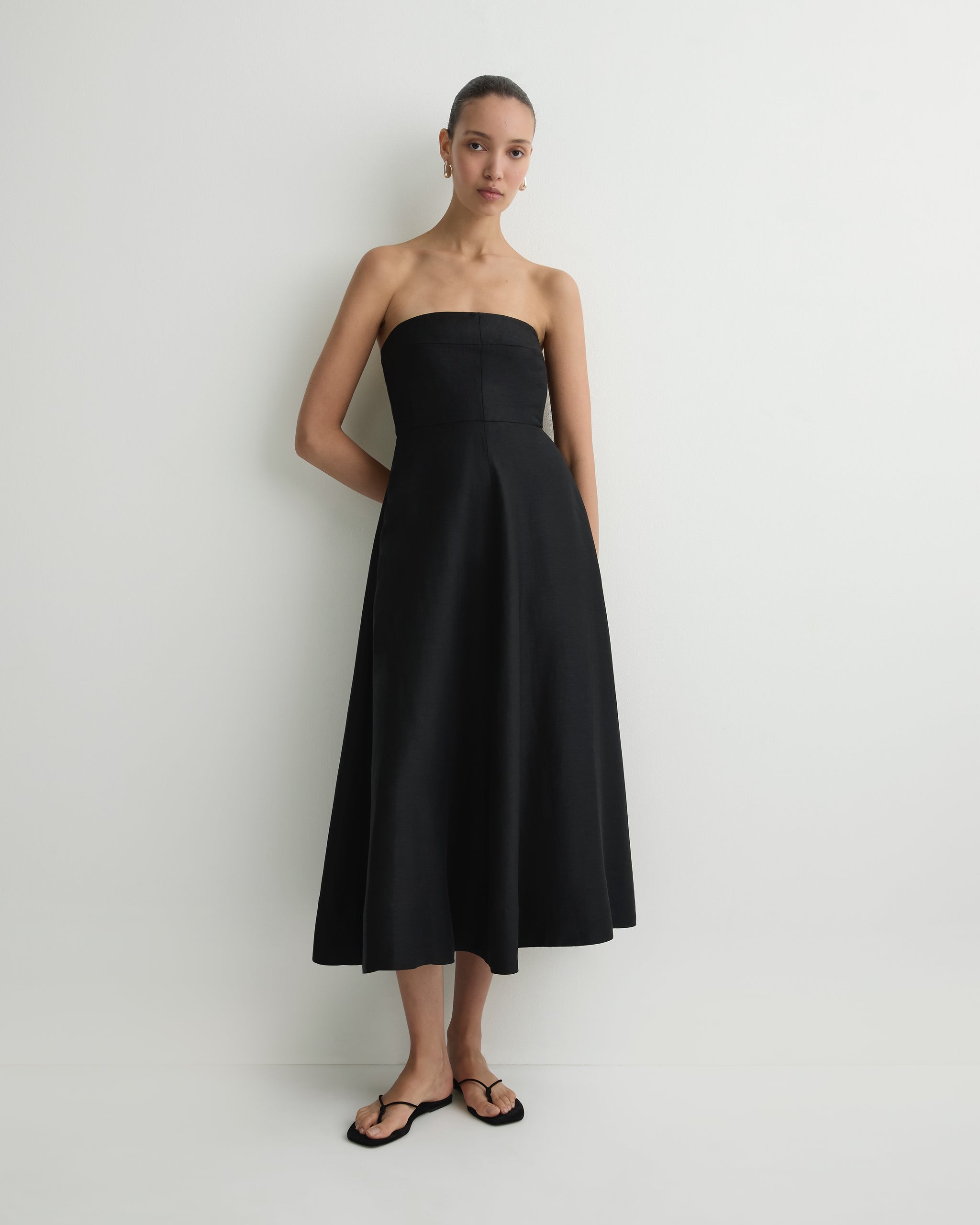 black strapless maxi dress formal Angelique Strapless Bow-Detail Maxi Dress in Black