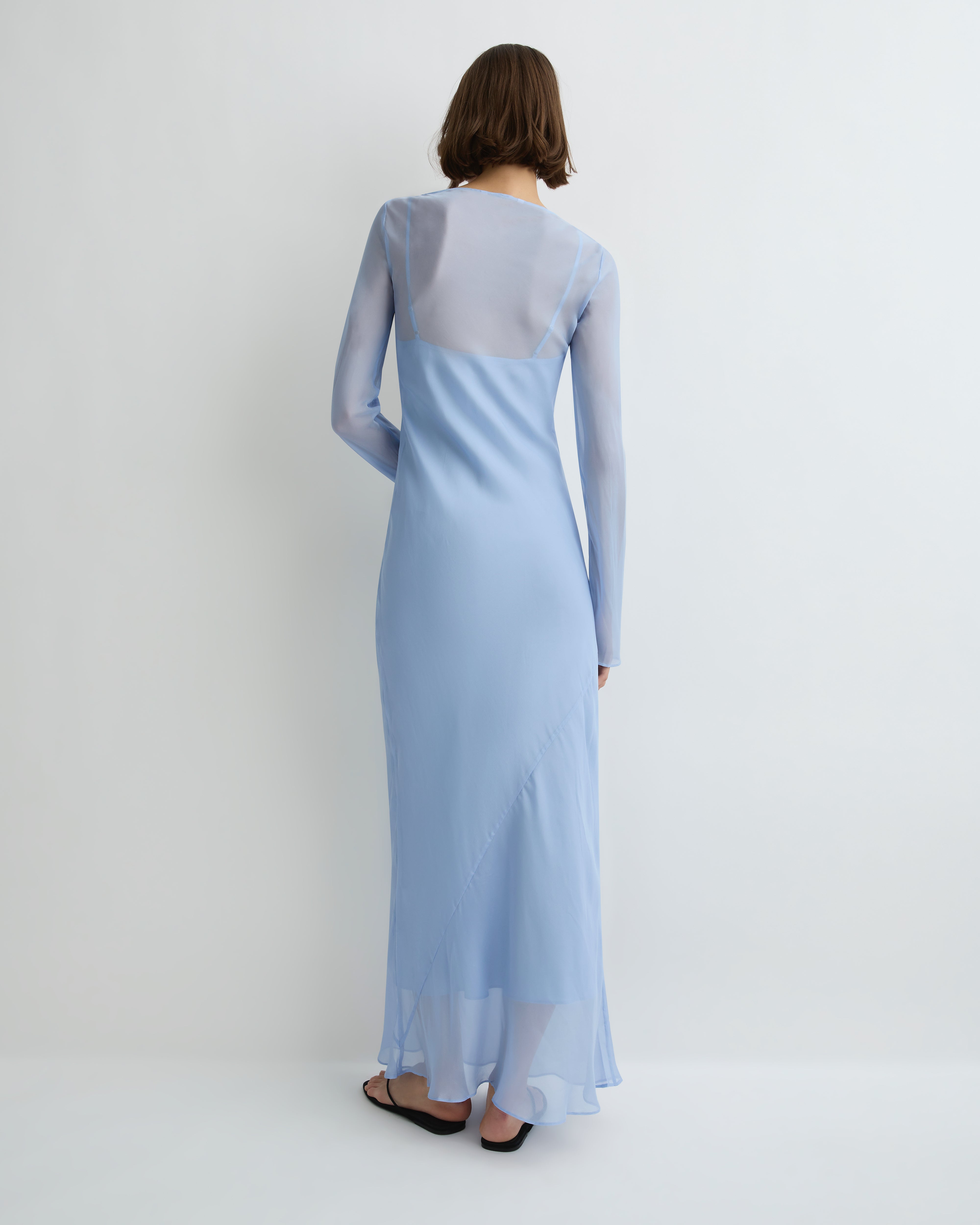 Capri Silk Bias Long Dress - Sky  BONDI BORN INTL