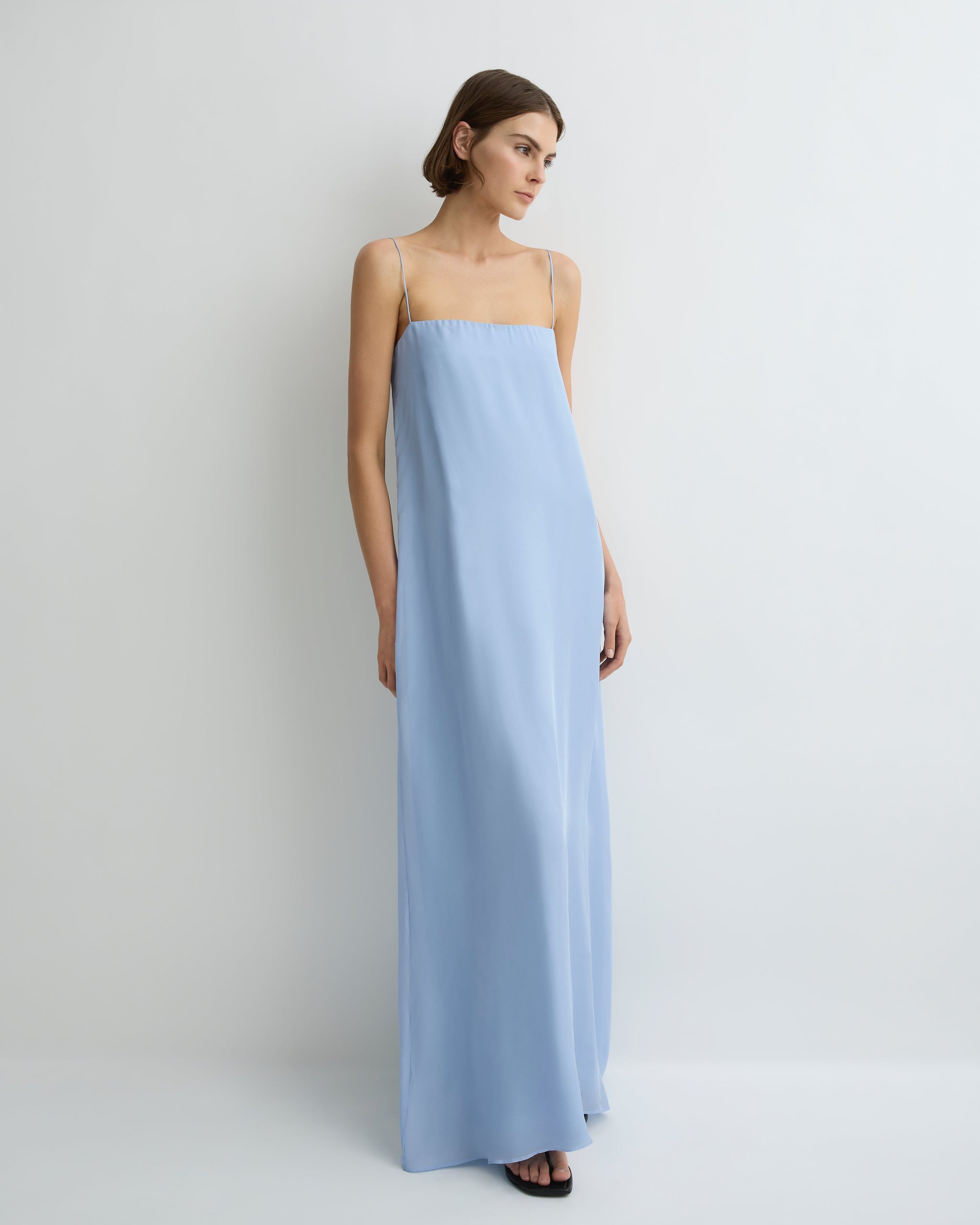 Capri Silk Chiffon Cami Dress in Sky | Event Maxi Dress