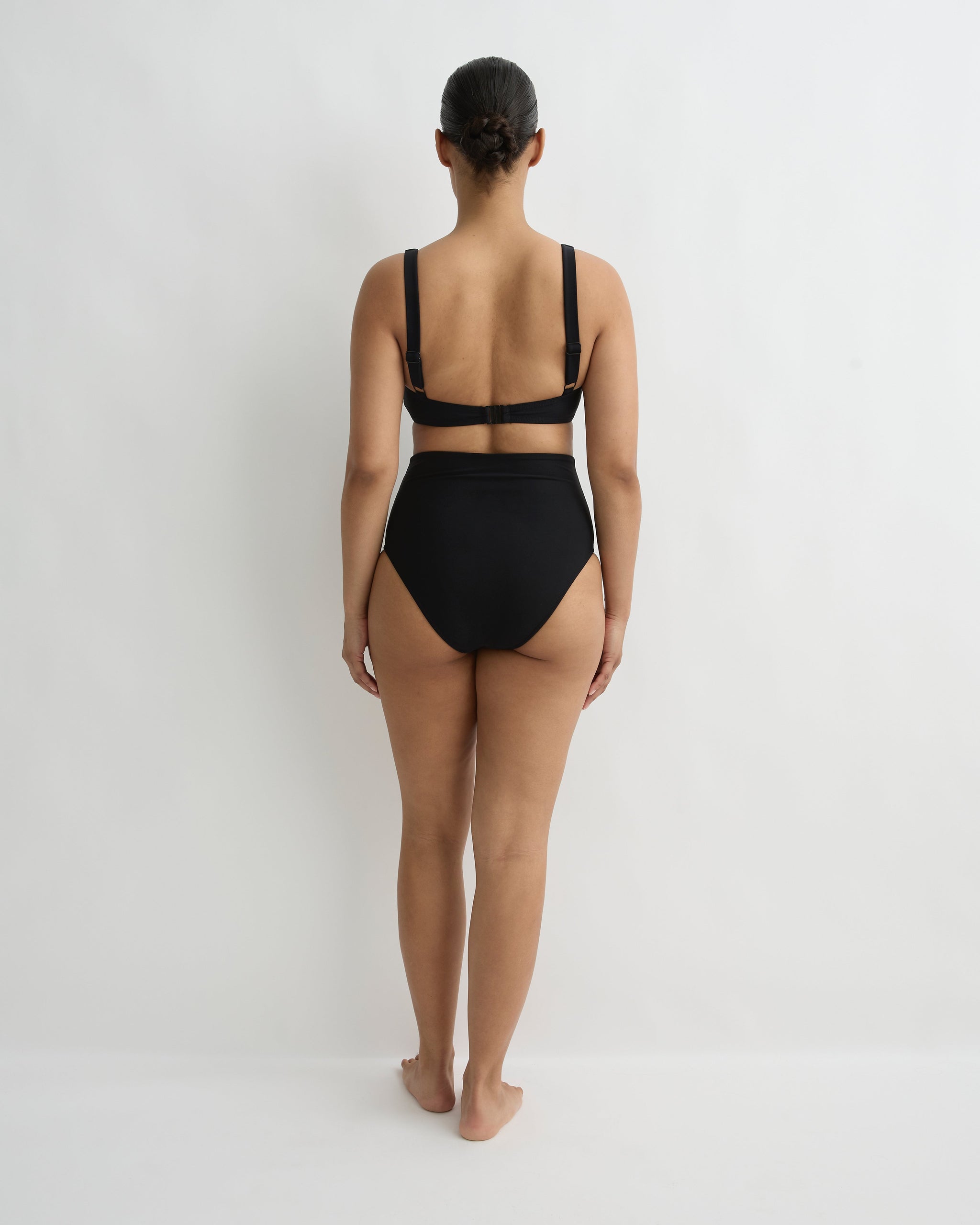 Faith Bikini Bottom Black – High Waist Luxury Swimwear Bondi - Main Image