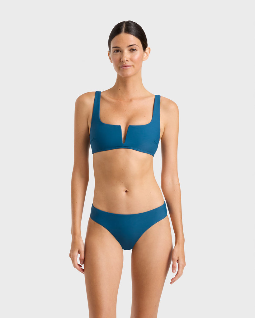 BONDI BORN Nadia Bikini Bottom Tropico, low-rise swim bottom in custom-dyed luxury fabric