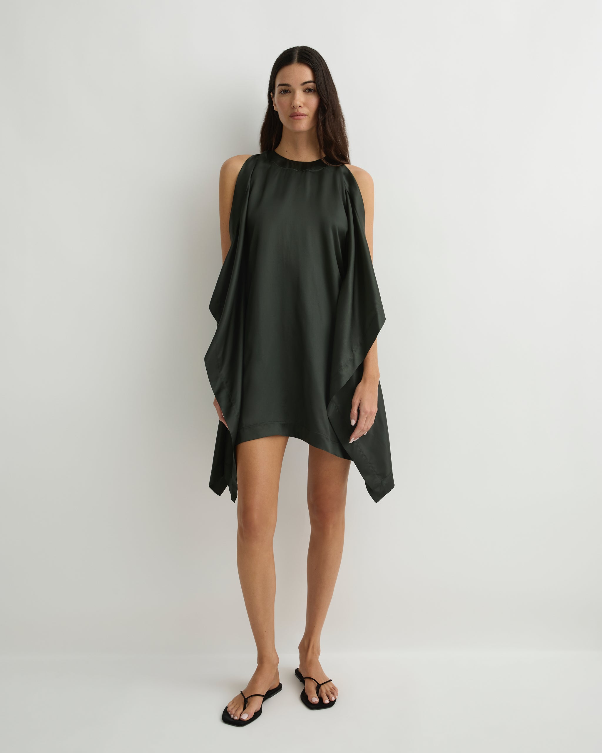 Como Waterfall Mini Dress - Forest