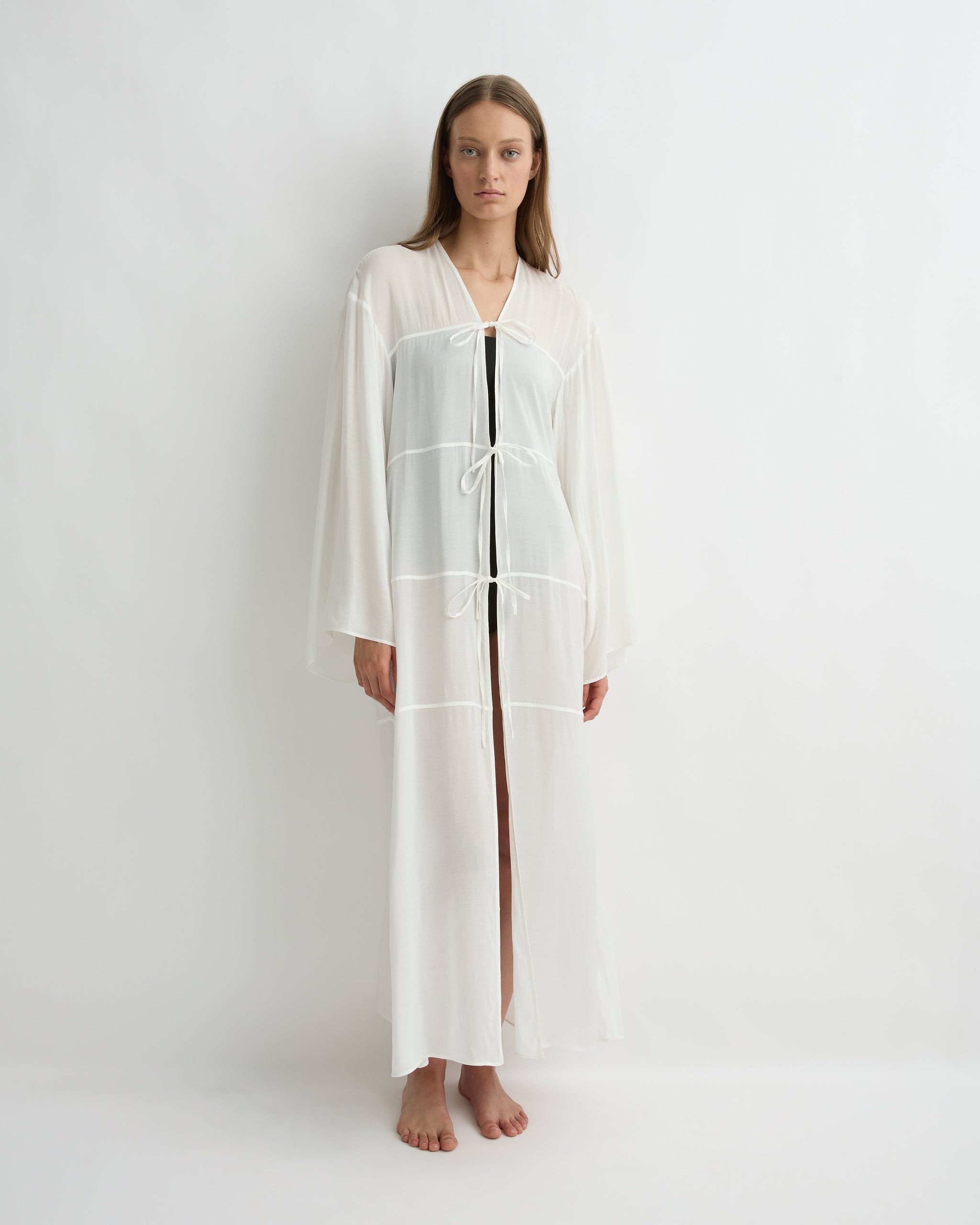 BONDI BORN® | Sheer Long Dress in White