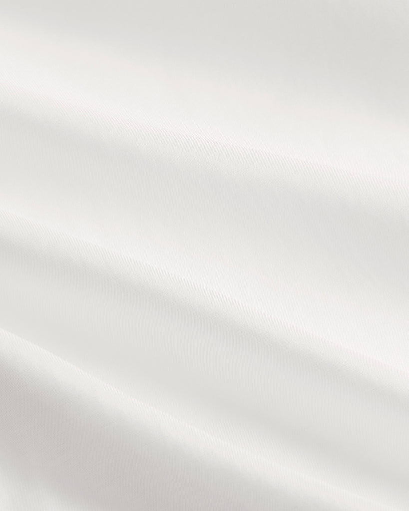 White Cremona fabric detail, soft and lightweight European voile with sheer finish