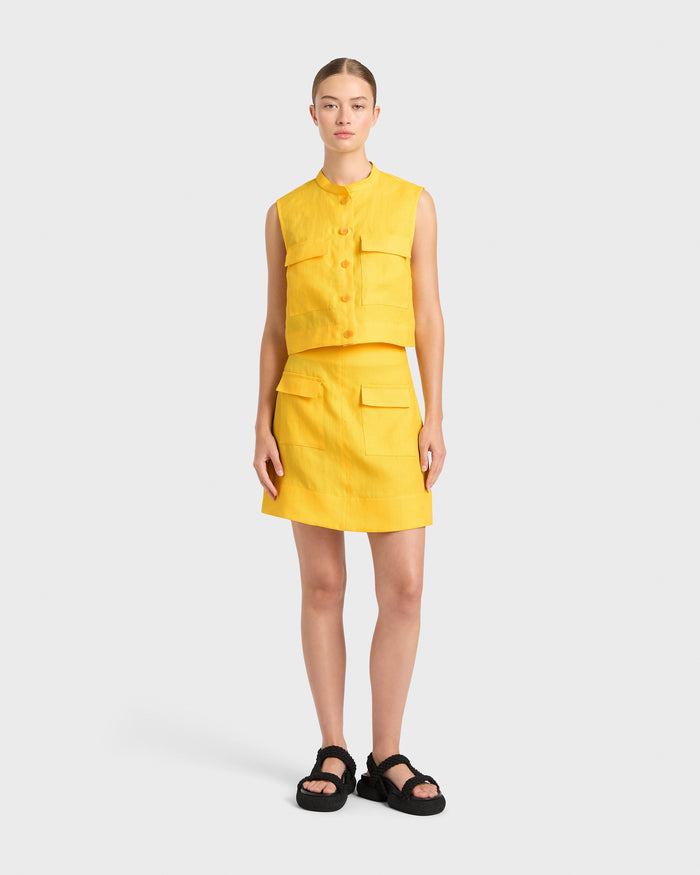 bondi born Delphi Mini Skirt - Daffodil