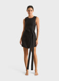 Delphi Wrap Mini Dress - Black