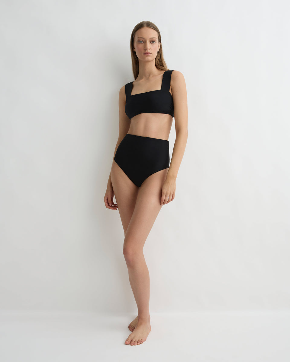Faith Bikini Bottom Black – High Waist Luxury Swimwear