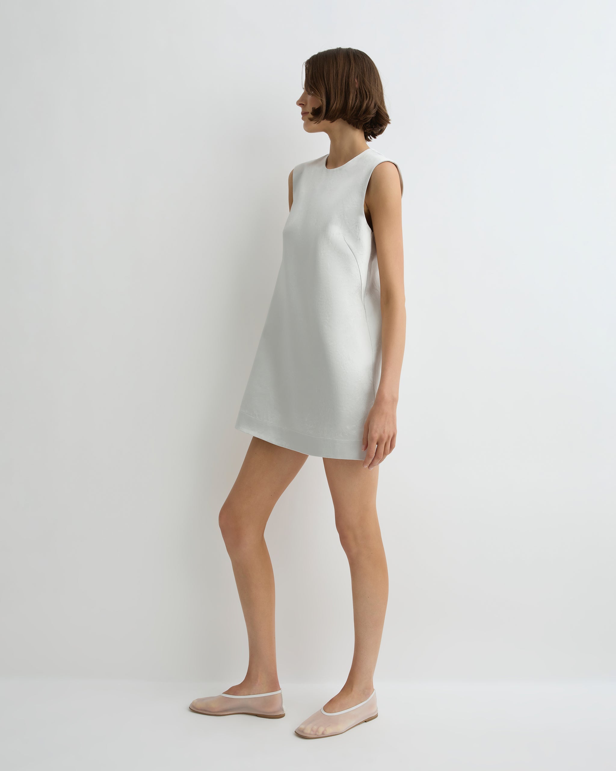 knee length dresses for ladies BONDI BORN® | Kobe Mini Shift Dress Platinum