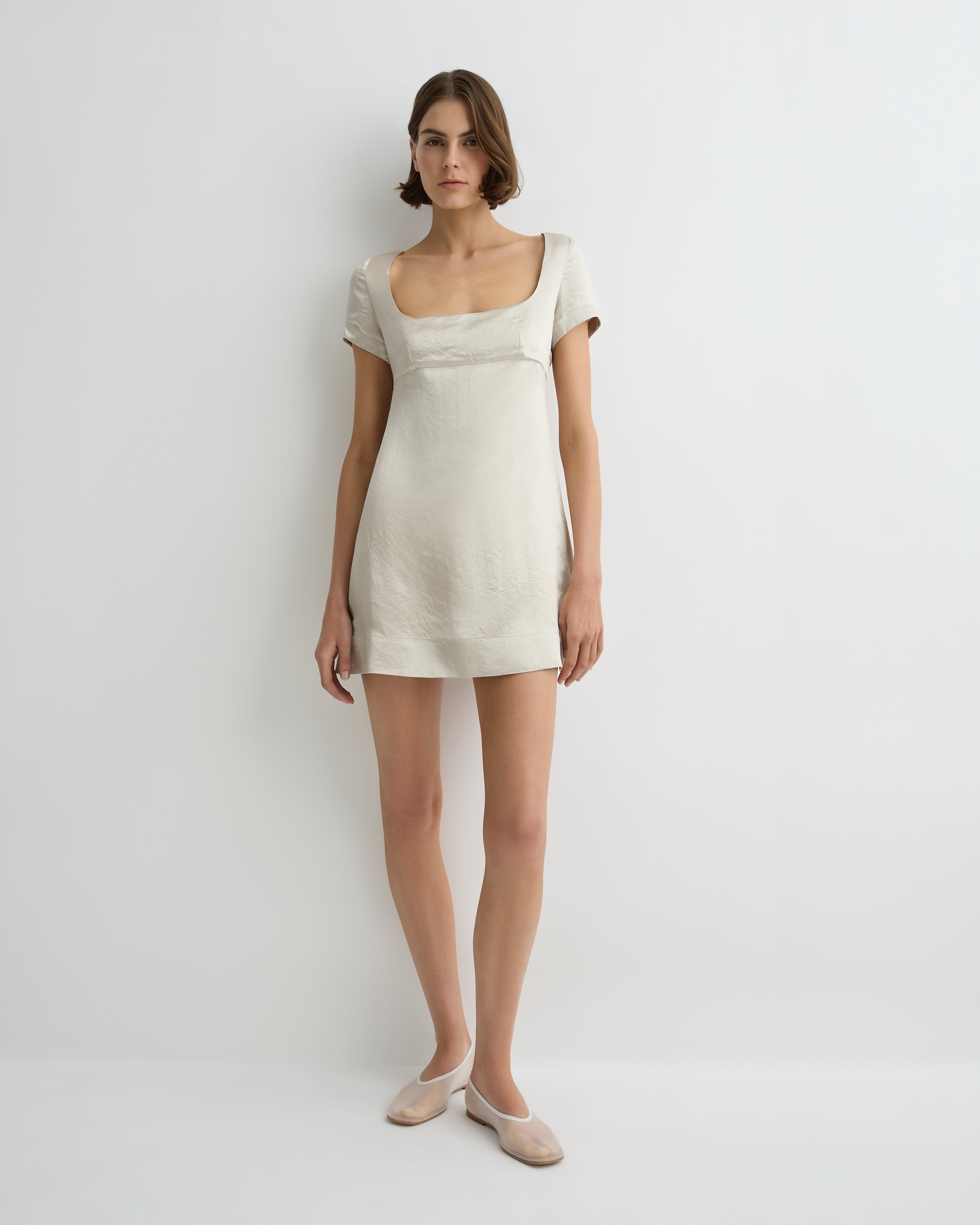 bondi born mini dress BONDI BORN Madeira off-the-shoulder organic cotton-blend poplin mini dress