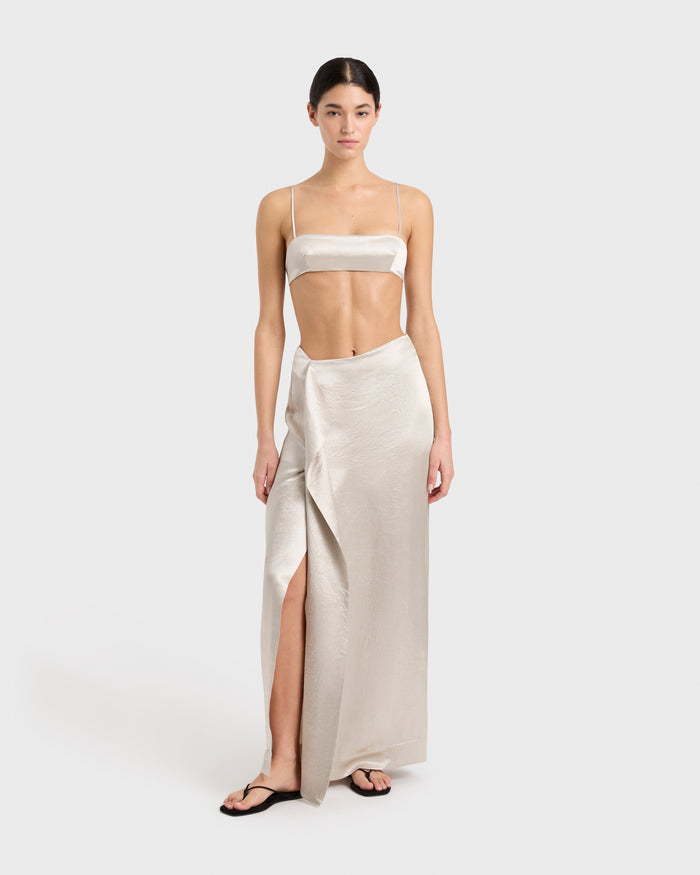 bondi born Kobe Satin Slimline Bodice - Silver