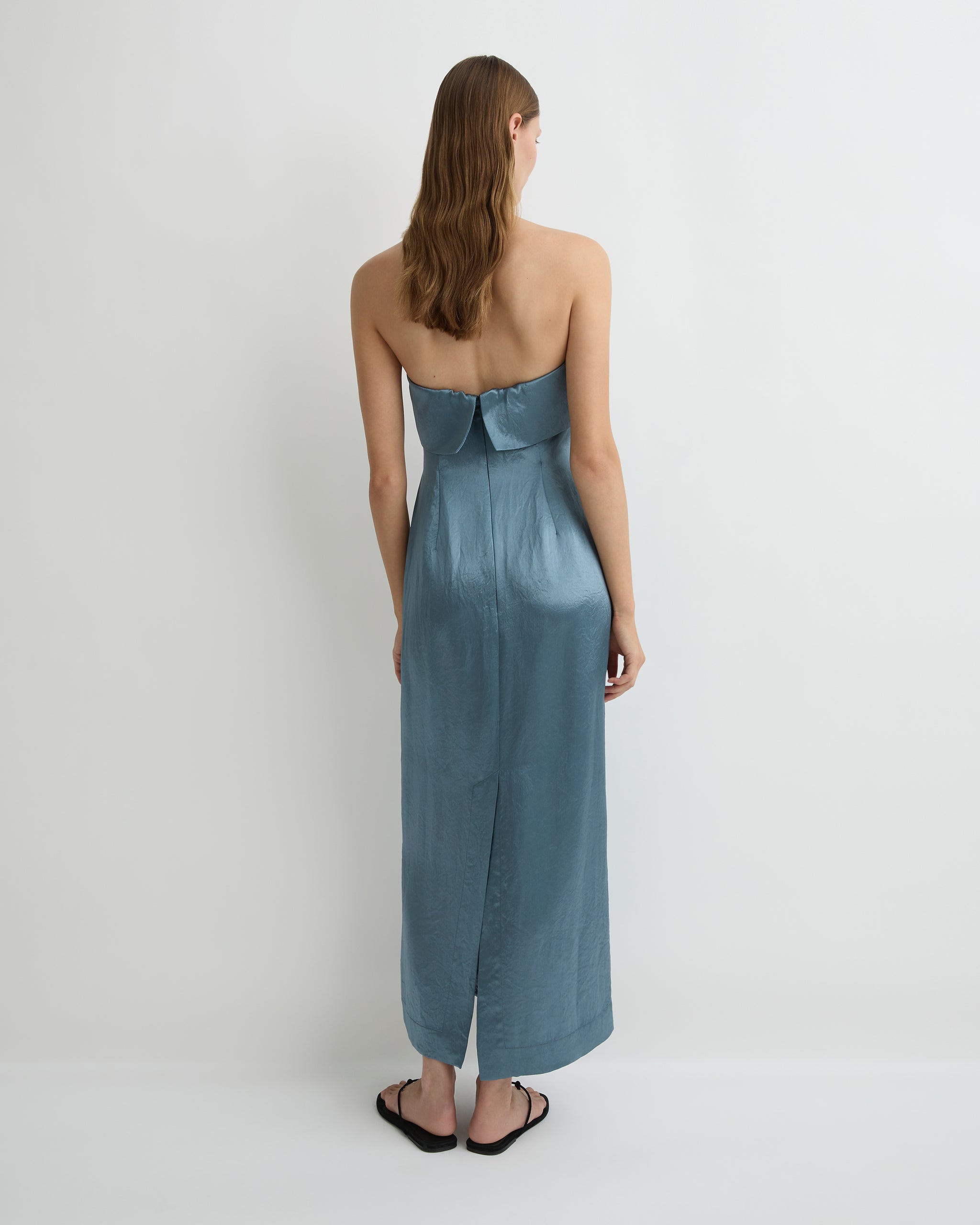 Kobe Strapless Maxi Dress - Steel Blue