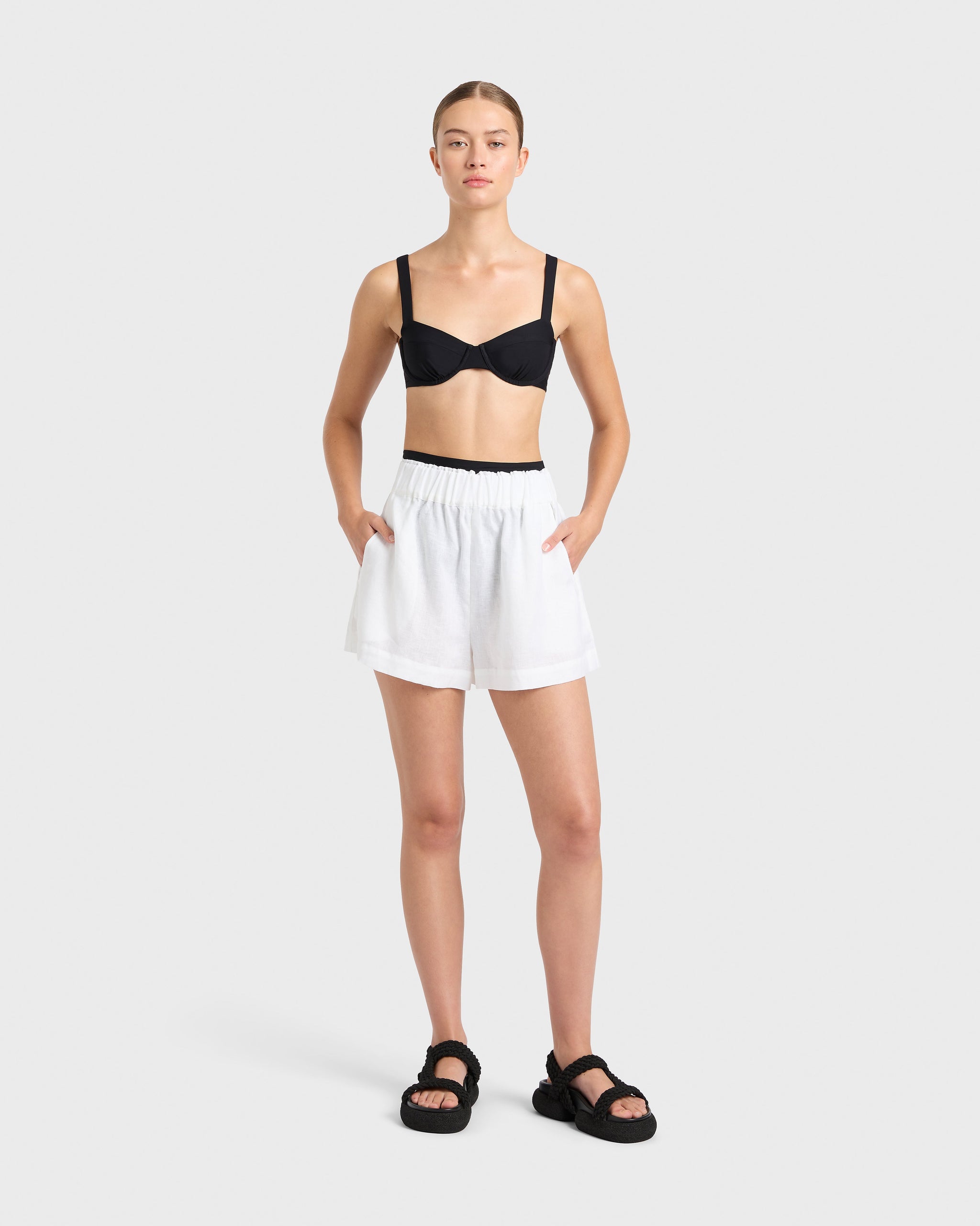 まーるまーる様リクエスト商品 bonnae Body suit (Black/White) BONDI BORN® | Callie One Piece Black | Australian Designer