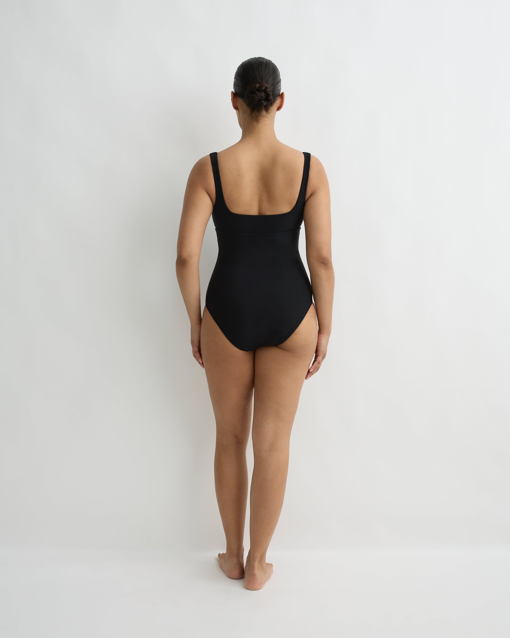 ワンピースその他 [HILLDA] Emo Collar Bodysuit : Black Stretch Silk Knit Keyhole Halter Bodysuit - Black | house of