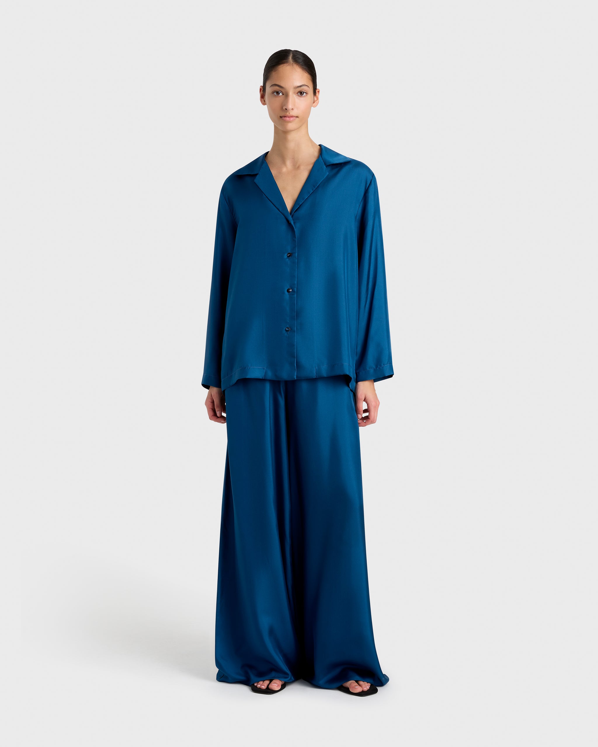 BONDI BORN® | Marfa Silk Halter Maxi Dress in Tropico