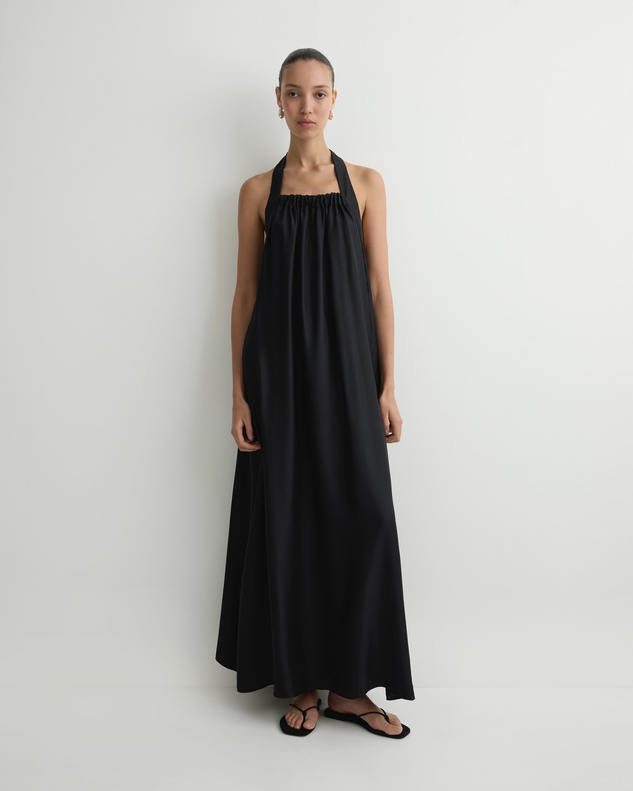 Marfa Silk Halter Maxi Dress Dusk | BONDI BORN®