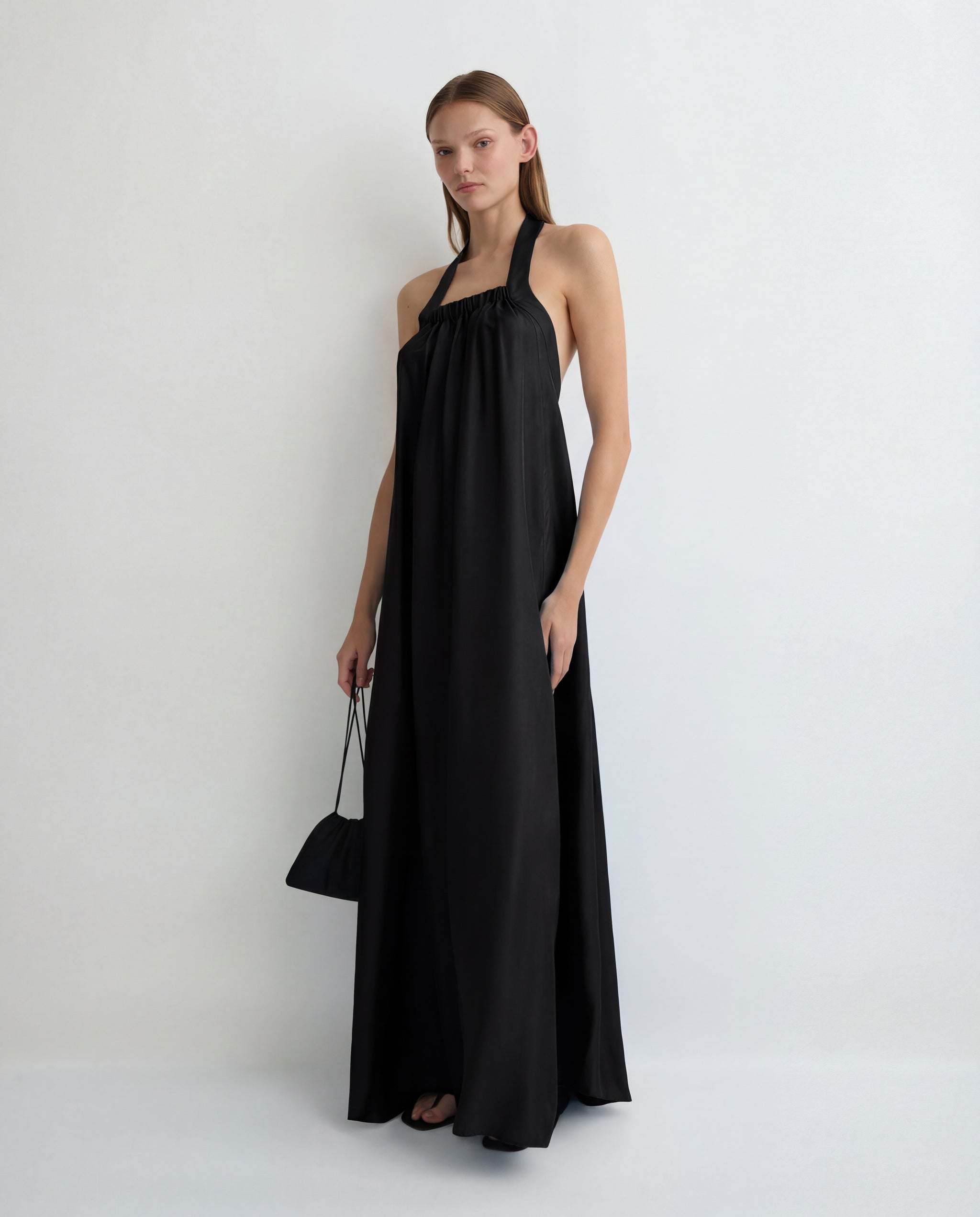 chinese dress ladies Midi Linen Dress Maceio in Cobalt Blue