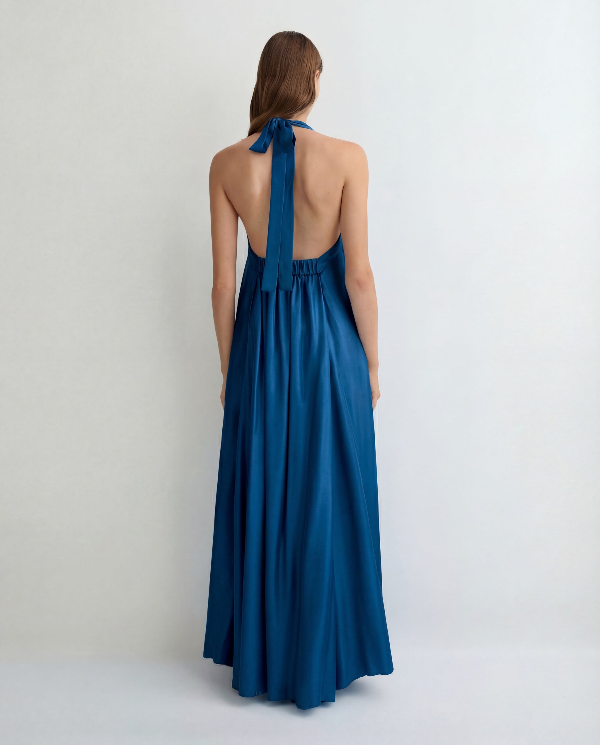 BONDI BORN | Marfa Silk Halter Maxi Dress in Tropico  BONDI BORN INTL