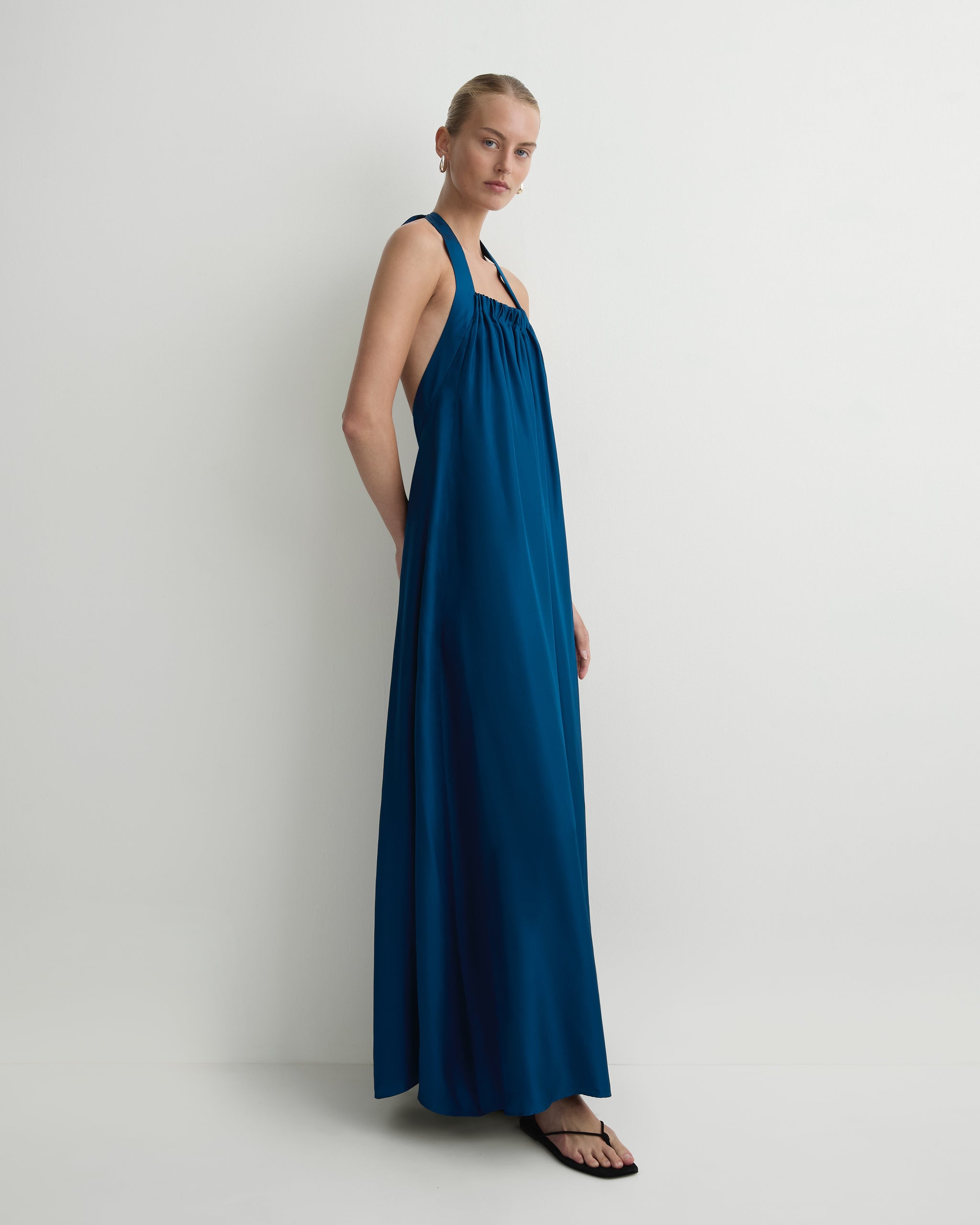 BONDI BORN | Marfa Silk Halter Maxi Dress in Tropico BONDI BORN INTL BONDI BORN | Marfa Silk Halter Maxi Dress in Tropico BONDI BORN INTL