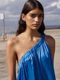 Marfa Silk Mini Dress - Cerulean