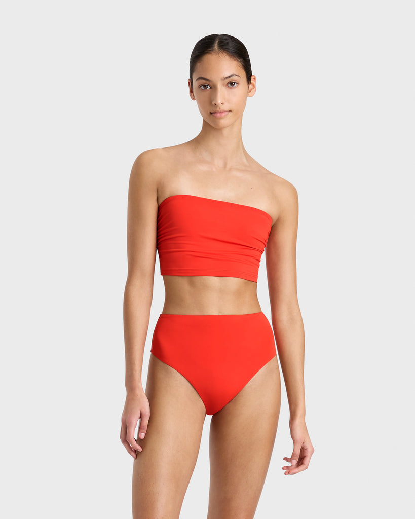 BONDI BORN Stella Bikini Top and Poppy Bikini Bottom Sunrise, luxury swimwear with sculpting fit and elegant silhouette
