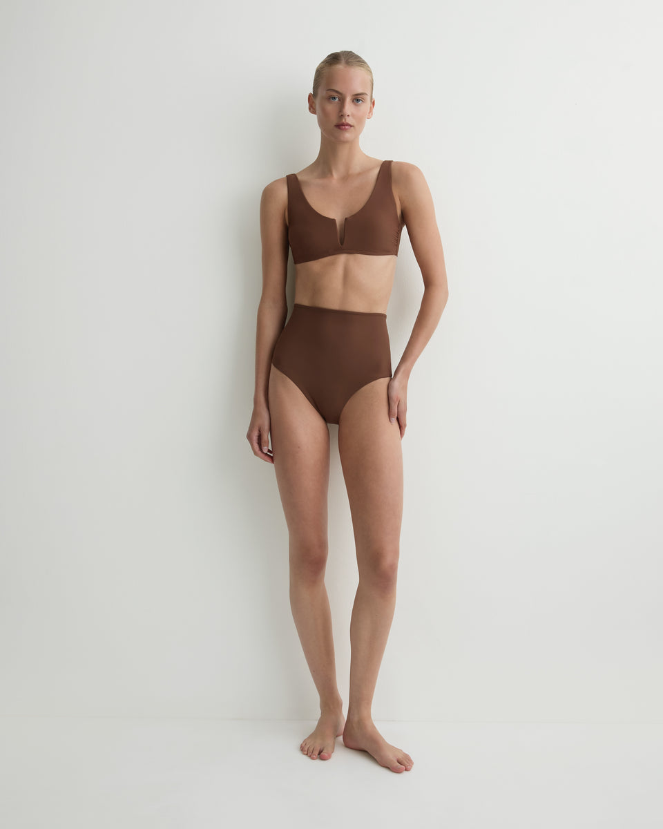 Faith Bikini Bottom Cocoa – High Waisted Bikini