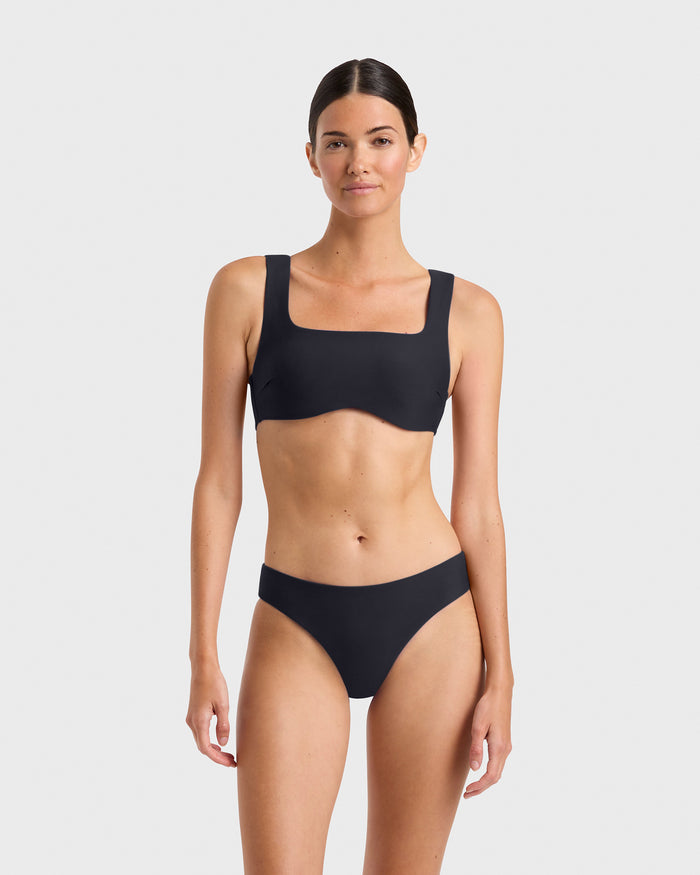 bondi born Winona Bikini Top - Black (Sculpteur®)