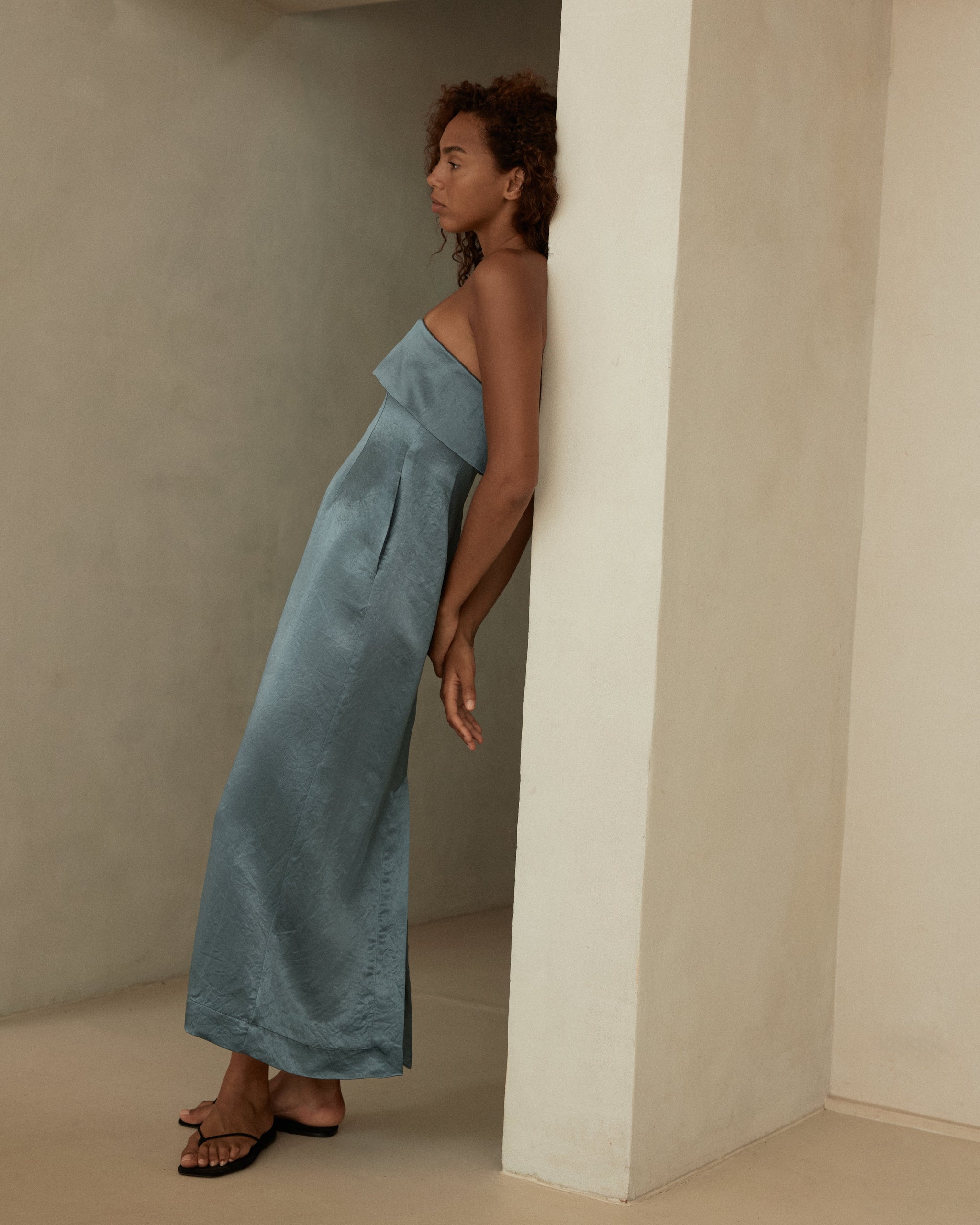 Kobe Strapless Maxi Dress Steel Blue | BONDI BORN | Dresses BONDI BORN INTL Kobe Strapless Maxi Dress Steel Blue | BONDI BORN | Dresses BONDI BORN INTL