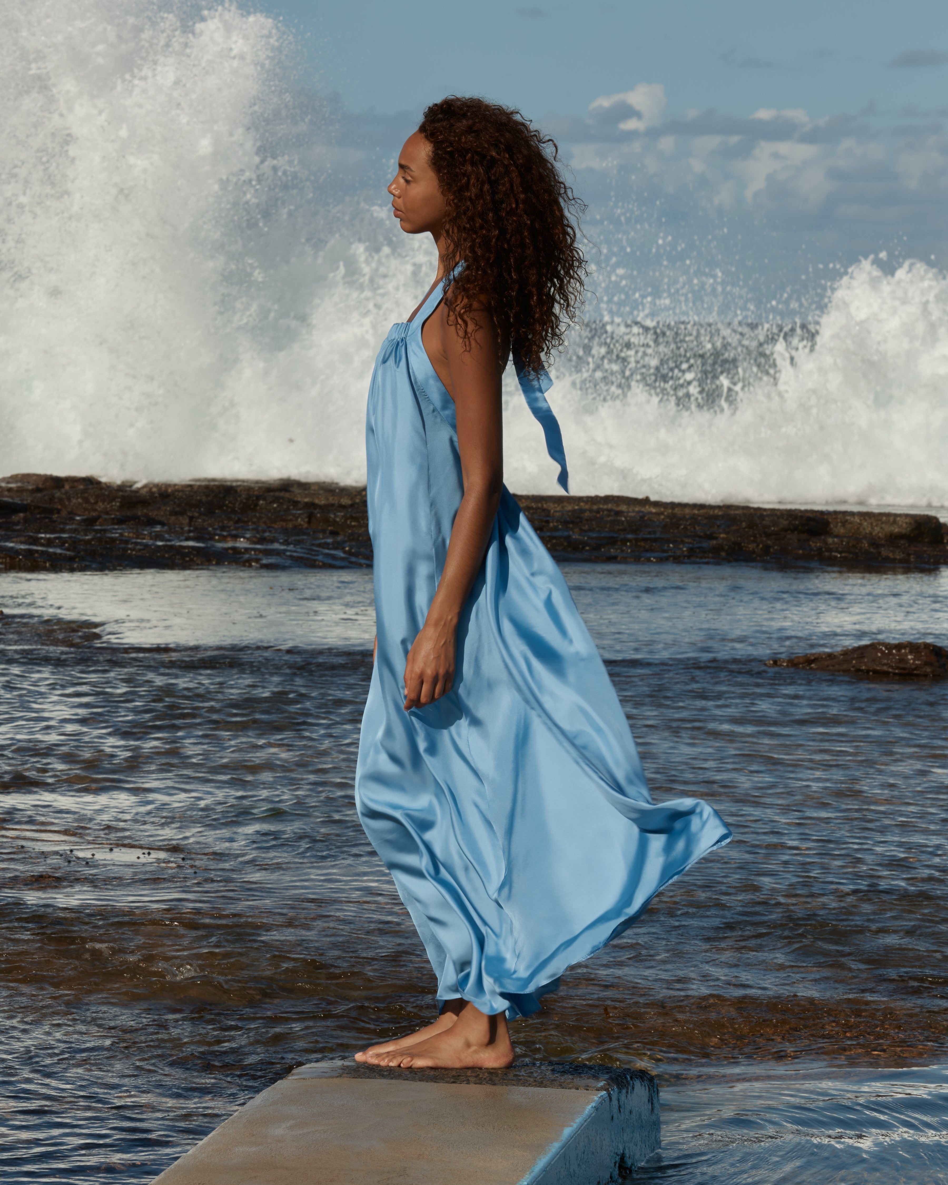 Marfa Silk Halter Maxi Dress - Dusk Marfa Silk Halter Maxi Dress - Dusk