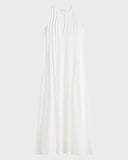 Leiden Pleat Front Maxi Dress - White