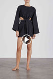 Komodo Mini Organic Linen Dress - Black